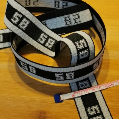 Elástico 40 mm Negro/Blanco 58