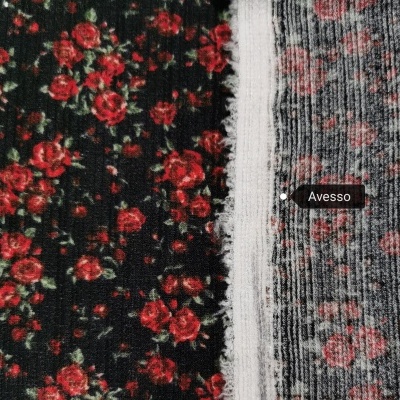 Malha Jersey Jacquard canelado RED ROSE
