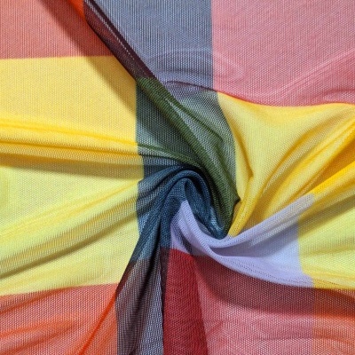 Tecido tule XADREZ MULTICOLORIDO