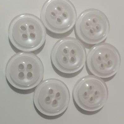 Botão Branco Brilho - 12 mm Pack 12