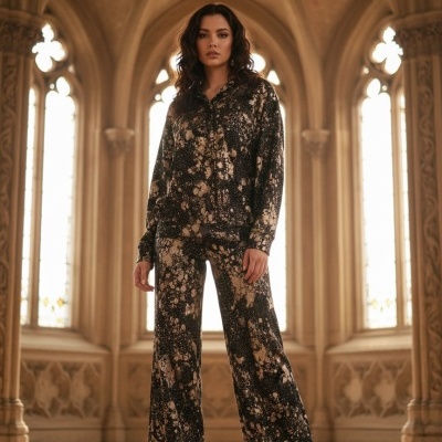 Malha Jersey c / elastano FOND GOLD