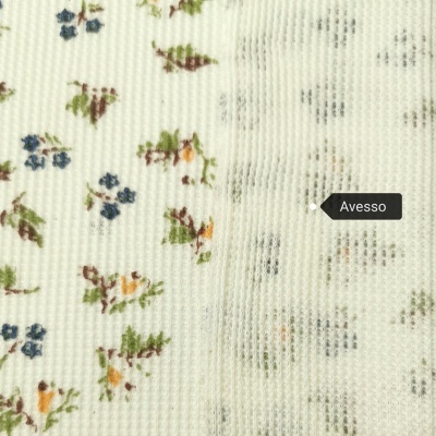 Ribbed Knit / Rib FLORAL BLUE