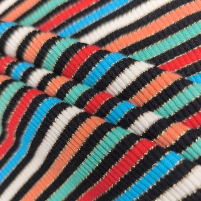 Malha canelada/rib c/lurex BOHEMIAN