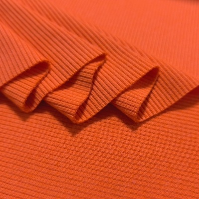Malha canelada/rib alg/org TANGERINE
