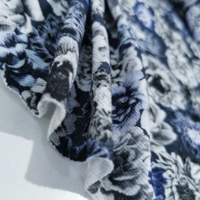 Malha Piquet FLORAL AZUL