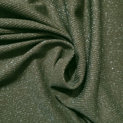 Malha canelada / rib c/lurex VERDE RIVER WOOD