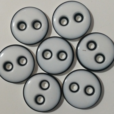 Botão Branco & Preto-21 mm Pack 12