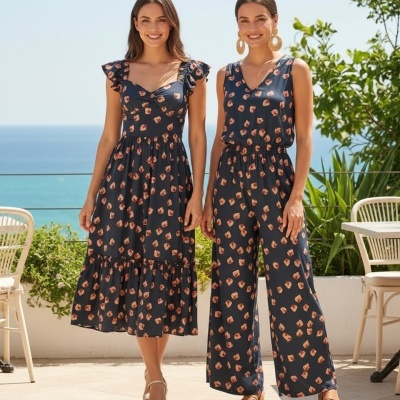 Malha jersey c / elastano FLOWER