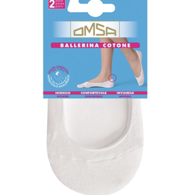 Pack de peúgas femininas brancas OMSA Ballerina Cotone