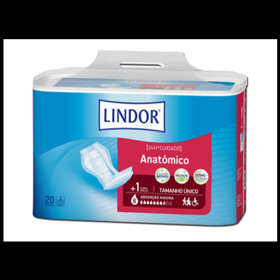 Embalagem de pensos anatómicos absorventes LIN DOR azul, branco e vermelho