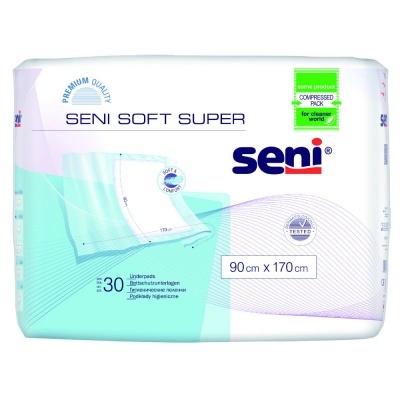 Pacote de folhas de proteção descartáveis Seni Soft Super com 30 unidades