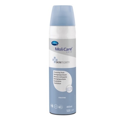 Frasco de mousse de limpeza MoliCare Skin SKINTEGRITY azul claro e branco