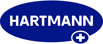 Logótipo da marca HARTMANN com fundo azul oval e texto branco