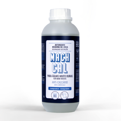 Frasco de detergente Mach Cal para máquina de lavar loiça anti-calcário