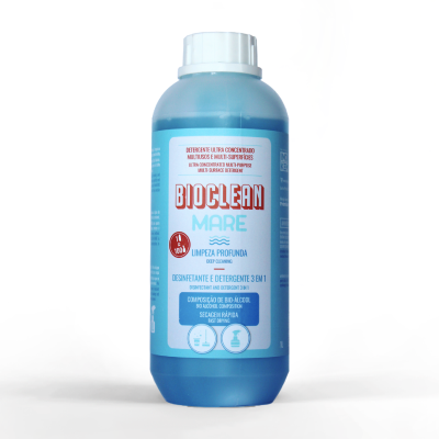 Frasco azul de detergente Bioclean Mare 1 litro