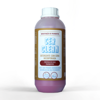 Frasco do detergente CER CLEAN para manutenção de pavimentos