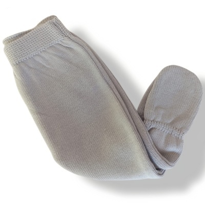 Leggings ou collants cinzentos de malha com pé anatómico