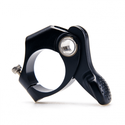 Suporte de metal preto com parafuso e alavanca texturizada preto