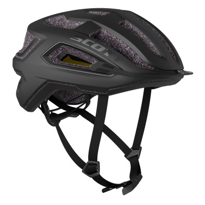 Capacete de bicicleta preto com tiras ajustáveis