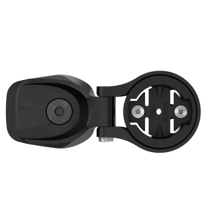 Suporte preto para dispositivo de bicicleta com elementos de fixação