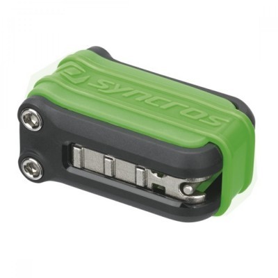 ferramenta multiuso compacta preta e verde Syncros