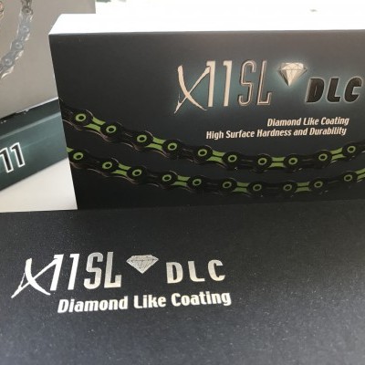Caixas e corrente de bicicleta X11SL DLC com revestimento tipo diamante.