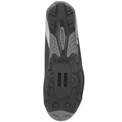 Sola de sapato desportivo preta e cinza com marca SCOTT