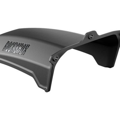 Peça automóvel preta com texto em relevo 'MORSCH'