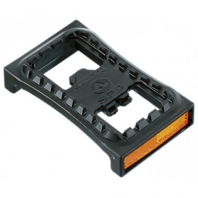 Pedal para bicicleta preto com refletor laranja