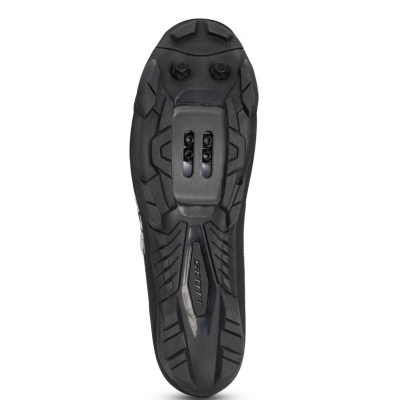 Sola preta de sapato ciclismo com inserção para pedal e padrão antiderrapante