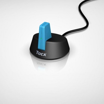 Base redonda preta com alavanca azul e cabo preto