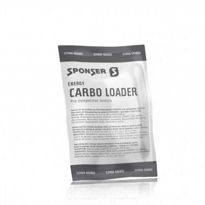 Pacote de suplemento energético SPONSER CARBO LOADER em fundo branco
