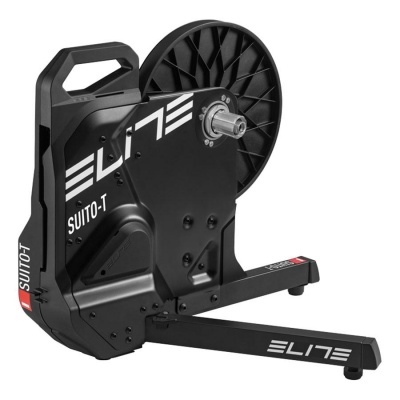Rolo de treino de bicicleta Elite SUITO-T preto com rodas e suporte