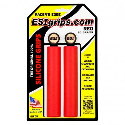 Embalagem de silicone grips vermelhos para bicicleta da marca ESIgrips.com