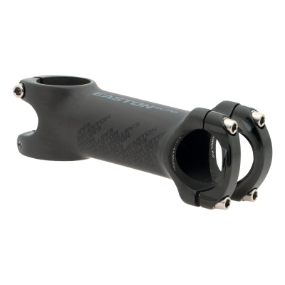 Suporte de guiador para bicicleta preto mate com parafusos prateados e logo EASTON