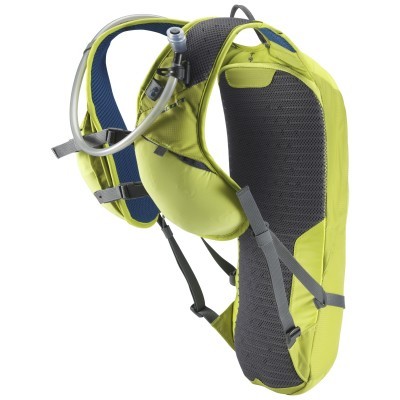 Mochila de hidratação verde-limão com tubo e alças acolchoadas