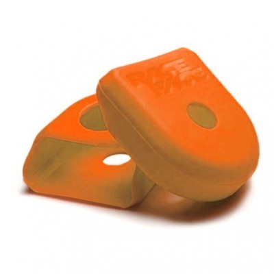 Protetores de suspensão laranja com orifício e relevo