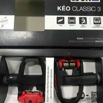 Caixa de pedal de ciclismo LOOK KÉO CLASSIC 3 preto e vermelho