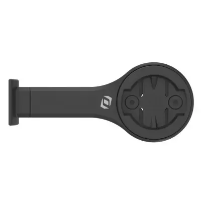 Suporte de parede preto para dispositivo circular com logotipo branco