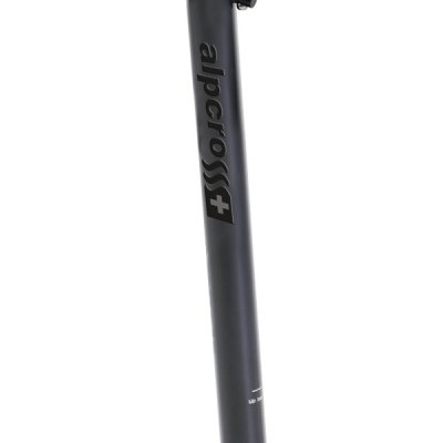 Canote de bicicleta preto com detalhes vermelhos e inscrição alp cross+