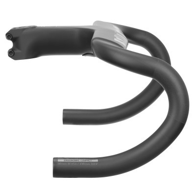 Guiador de bicicleta preto com design ergonómico