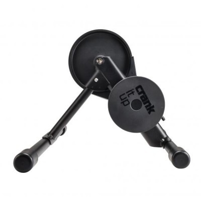 Suporte para instrumento musical metálico preto com texto 'cdsdk it up'