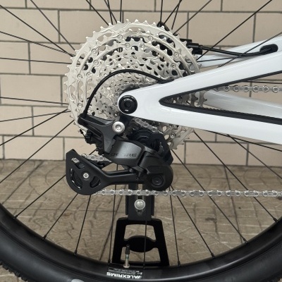 Roda traseira de bicicleta com pneus Maxxis e cassete metálico