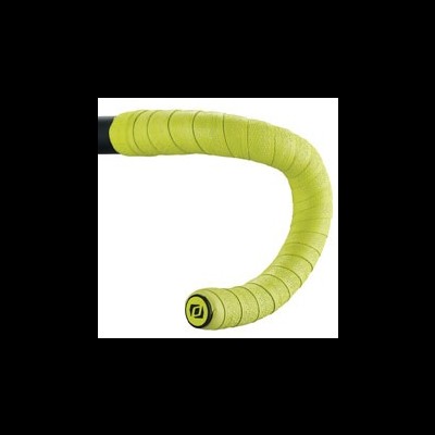 Punho de guiador para bicicleta verde-limão com fita antiderrapante e tampa com logótipo