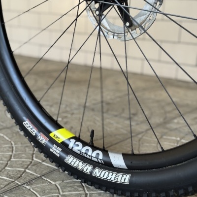 Roda de bicicleta com pneu Rexon Race e disco de travão