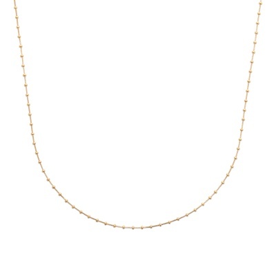 Colar fino dourado com esferas e elos