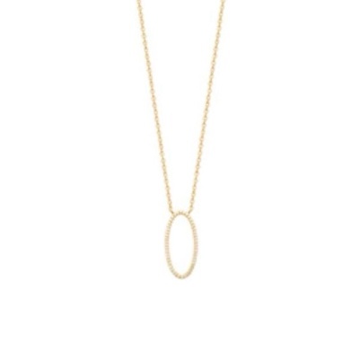 Colar dourado com pendente oval texturizado