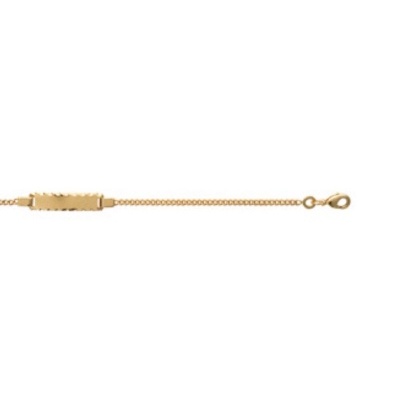 Pulseira dourada com plaqueta retangular
