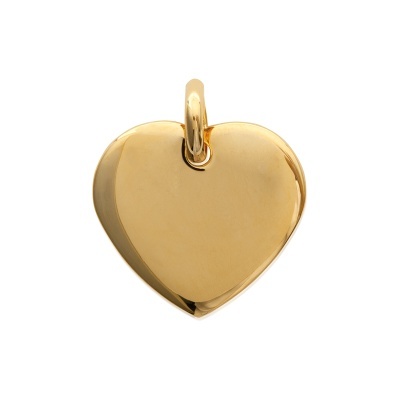 Pingente coração dourado com argola