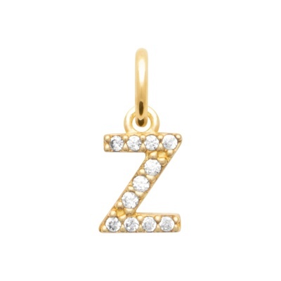 Pendente letra Z dourado com pedras brilhantes